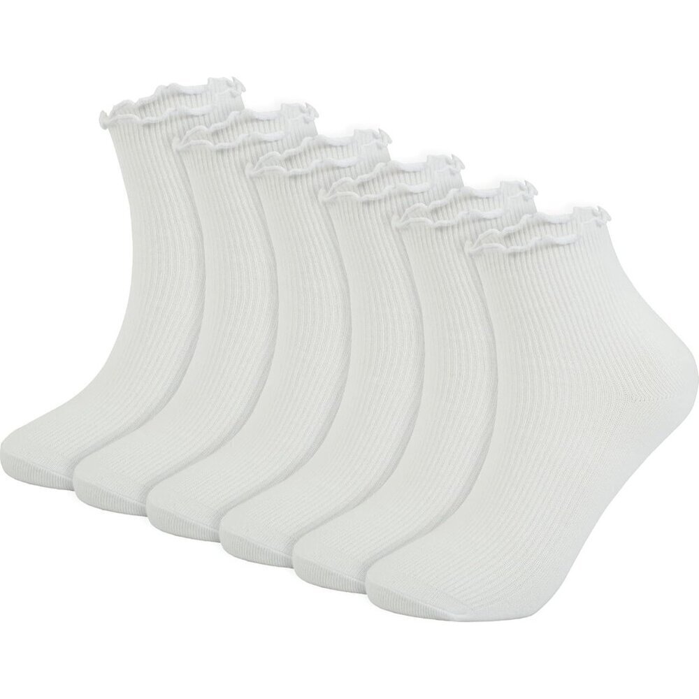 BomKinta Women Ankle Ruffle Socks Thin Cute Frilly Soft Low Cut Crew Socks